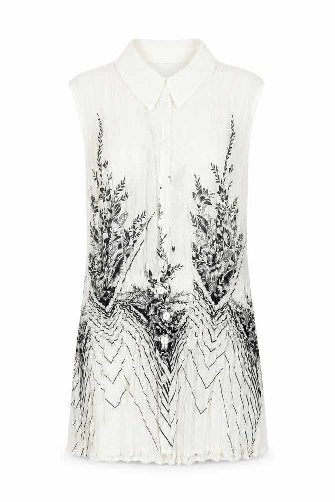 Marks and Spencer Women’s White Floral Sleeveless Blouse UK 8-10