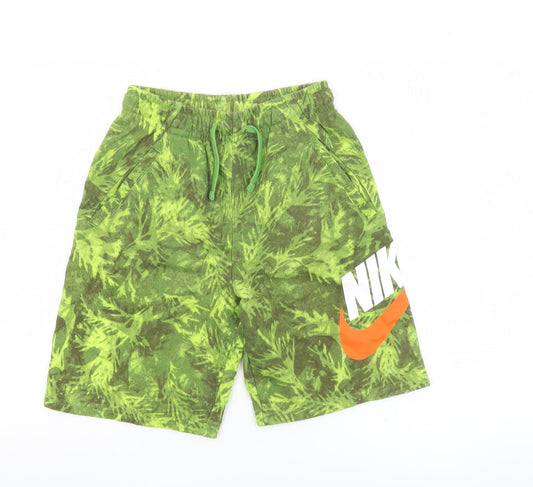 Nike Boys Green XL Athletic Shorts Camouflage Print Elastic Waist