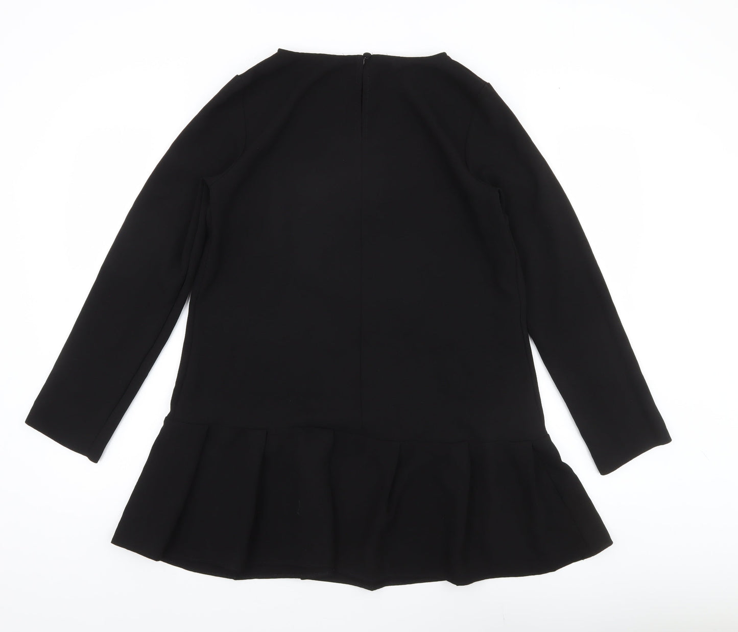 ASOS DESIGN Women’s Black Shift Dress Size S Long Sleeve Crew Neck