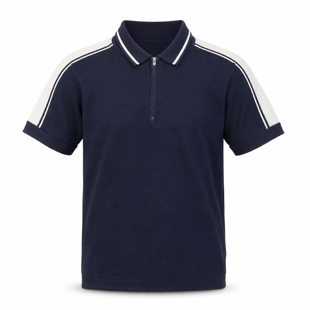 Jasper Conran Men’s Blue Cotton Polo Shirt S Short Sleeve Zip