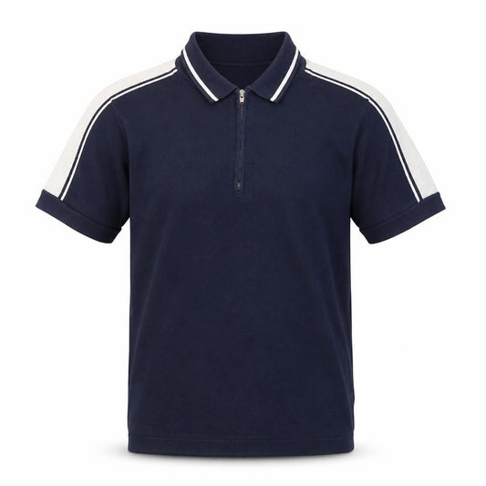Jasper Conran Men’s Blue Cotton Polo Shirt S Short Sleeve Zip