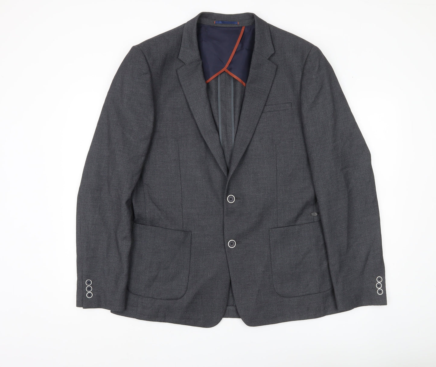 River Island Men’s Grey Blazer Jacket UK 42 Regular Fit Formal
