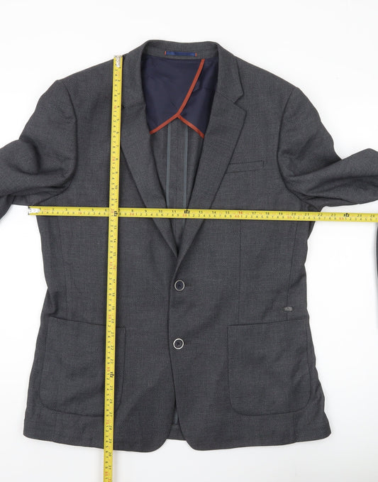River Island Men’s Grey Blazer Jacket UK 42 Regular Fit Formal