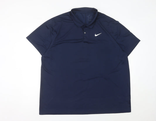 Nike Mens Blue 3XL Polo Shirt Dri-Fit Golf Sports Tee