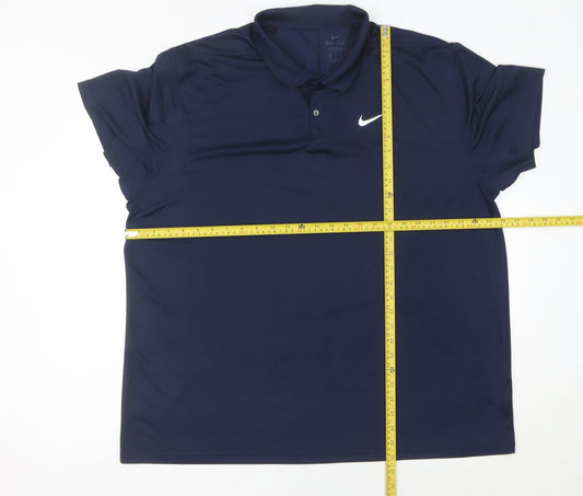 Nike Mens Blue 3XL Polo Shirt Dri-Fit Golf Sports Tee