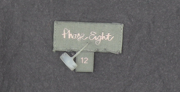 Phase Eight Womens Grey Size 12 Tunic Blouse V-Neck 3/4 Sleeve