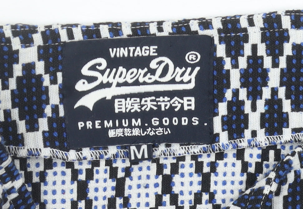 Superdry Women’s Blue Geometric A-Line Short Skirt Size M