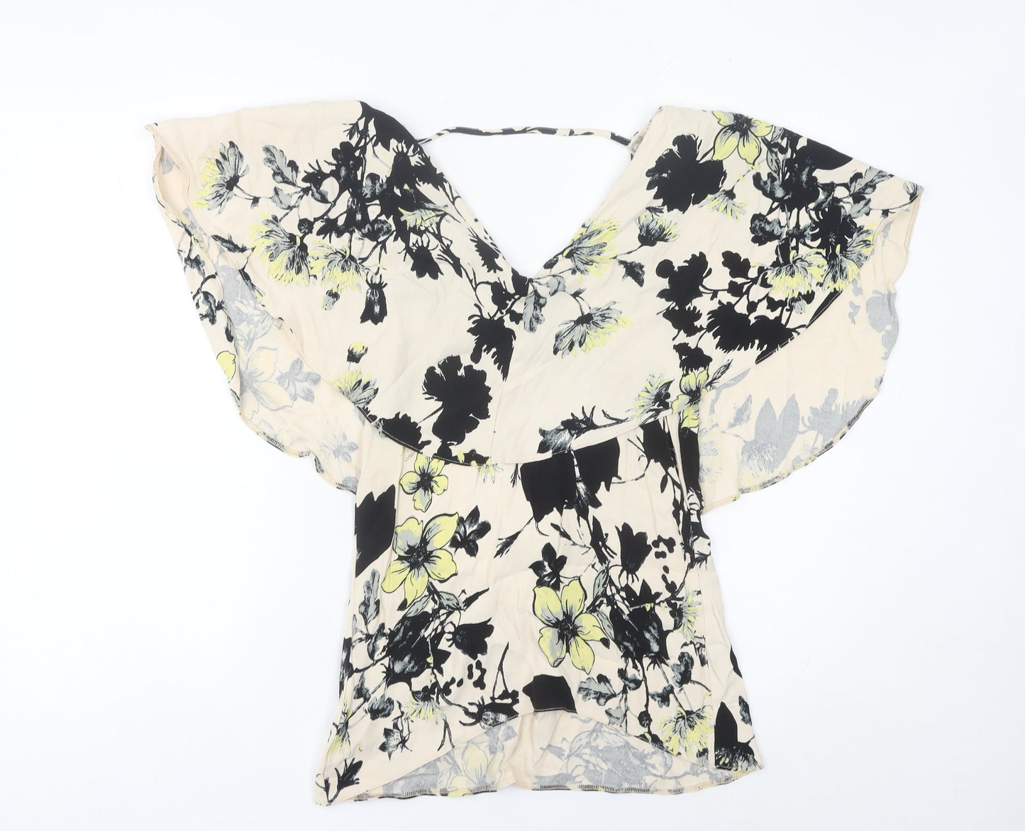 River Island Womens Floral Wrap Blouse UK 6 Multicoloured Viscose