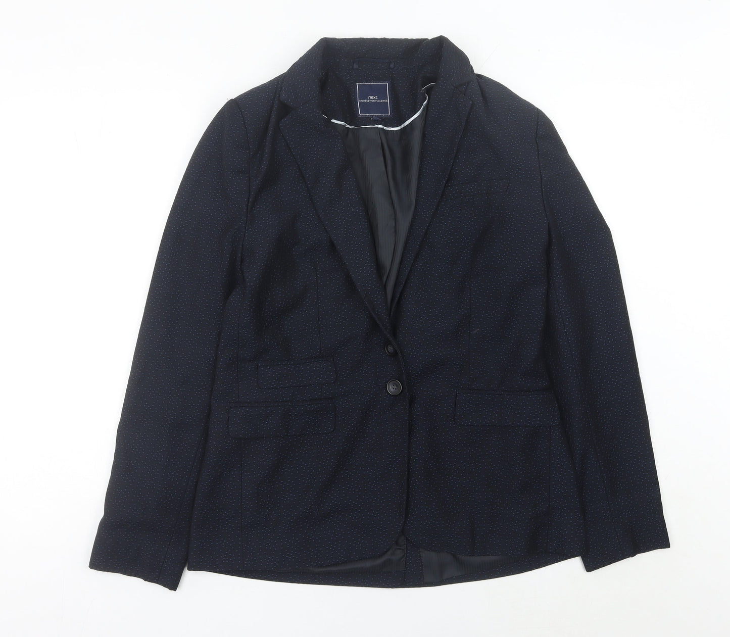 Next Women's Blue Polka Dot Blazer Jacket Size 12 Regular Fit
