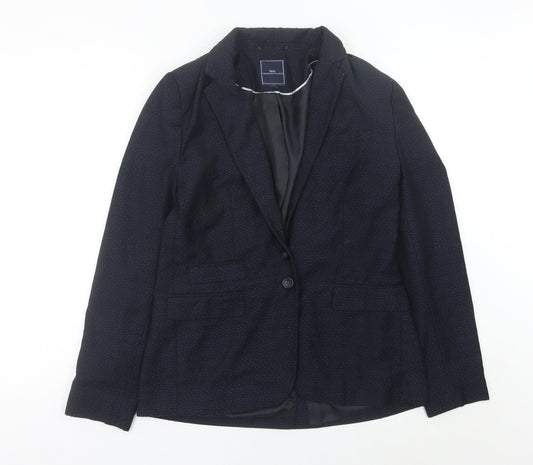 Next Women's Blue Polka Dot Blazer Jacket Size 12 Regular Fit