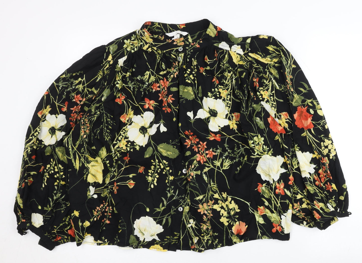 H&M Womens Multicoloured Floral Blouse Long Sleeve Tunic S