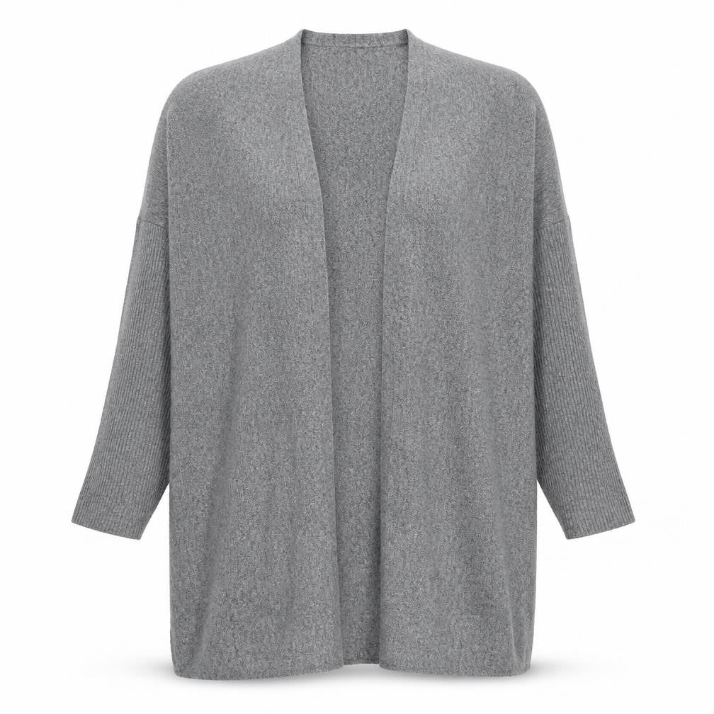Izabel London Women’s Grey Knit Cardigan Size 10 Relaxed Fit