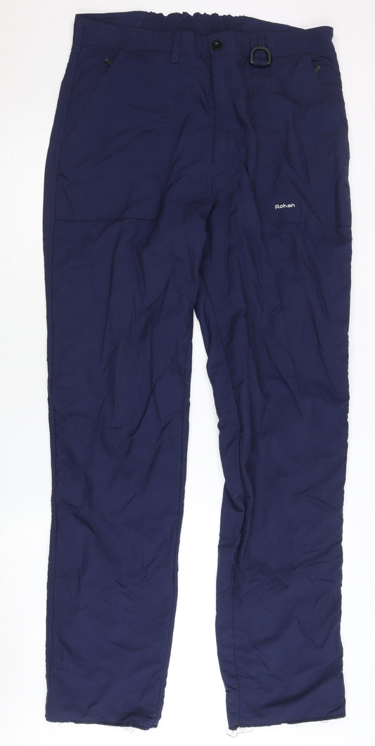 Rohan Men’s Blue 36 Walking Trousers Fleece Lined Outdoor Hiking