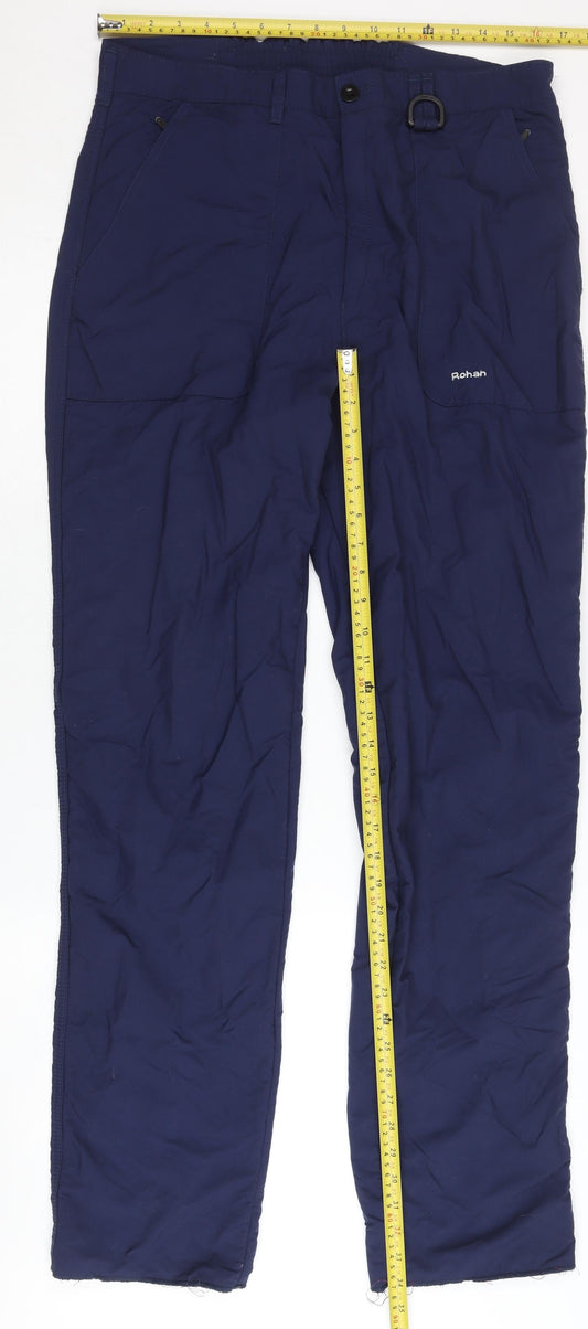 Rohan Men’s Blue 36 Walking Trousers Fleece Lined Outdoor Hiking