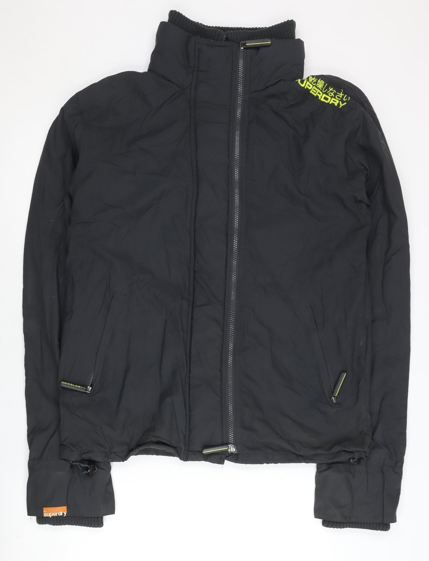 Superdry Men’s Black L Nylon Full Zip Casual Jacket Lined Logo