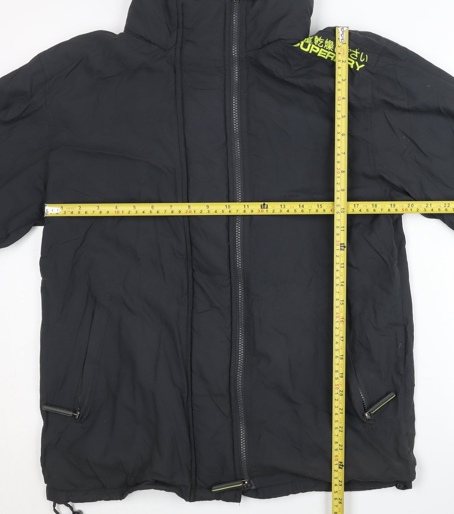 Superdry Men’s Black L Nylon Full Zip Casual Jacket Lined Logo