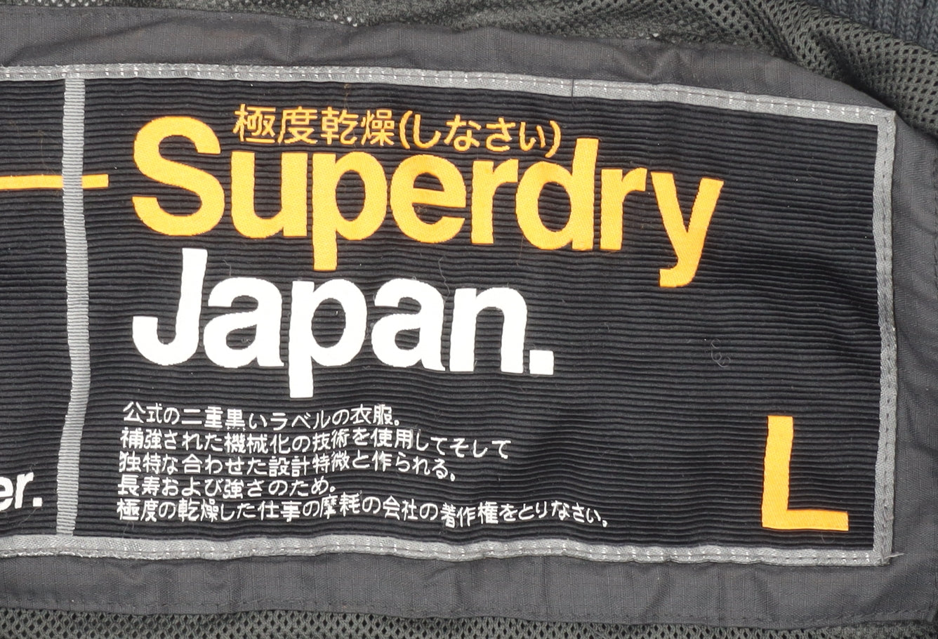 Superdry Men’s Black L Nylon Full Zip Casual Jacket Lined Logo