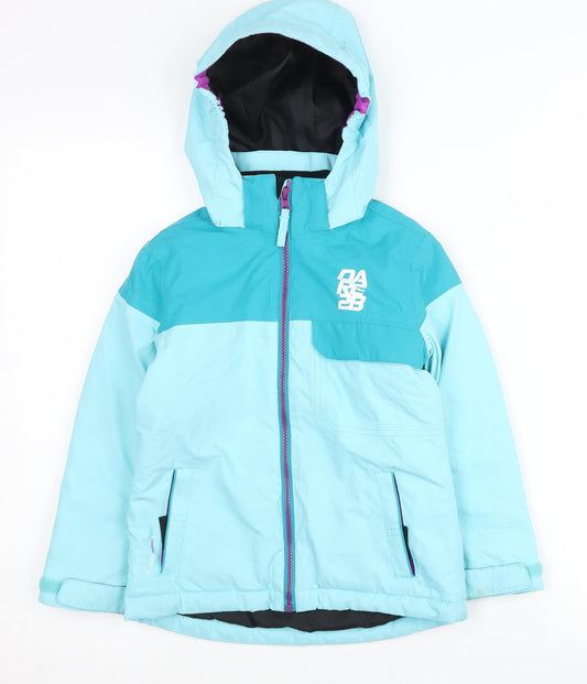 Dare 2b Girls Blue Ski Jacket 5-6 Years Hooded Waterproof Winter Coat