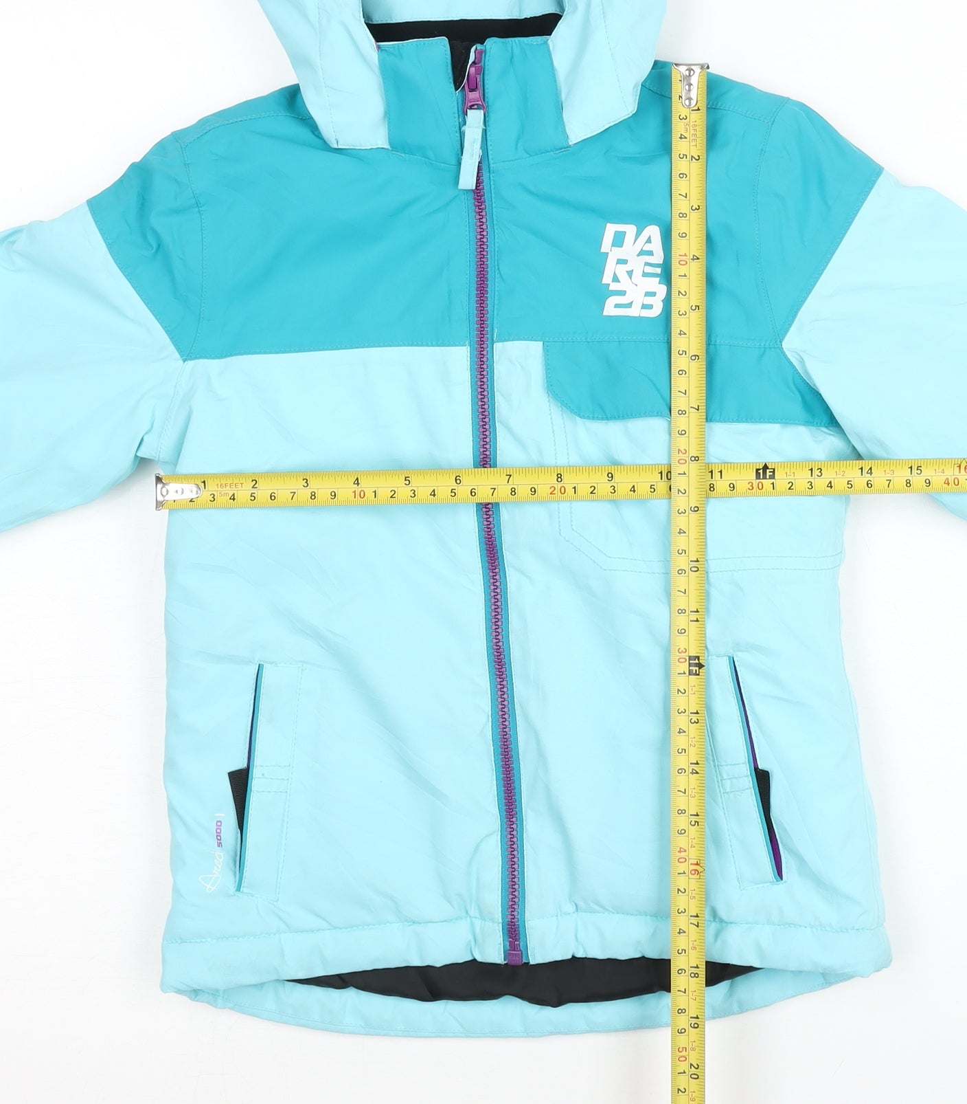Dare 2b Girls Blue Ski Jacket 5-6 Years Hooded Waterproof Winter Coat