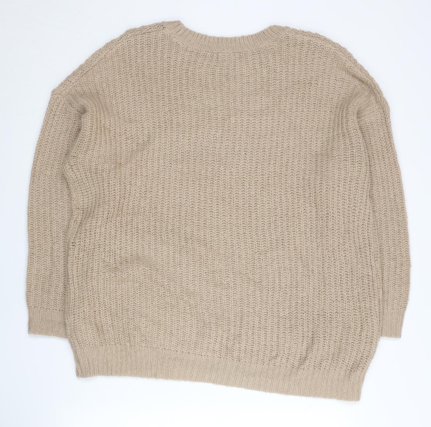 New Look Women’s Beige Chunky Knit Pullover Jumper M