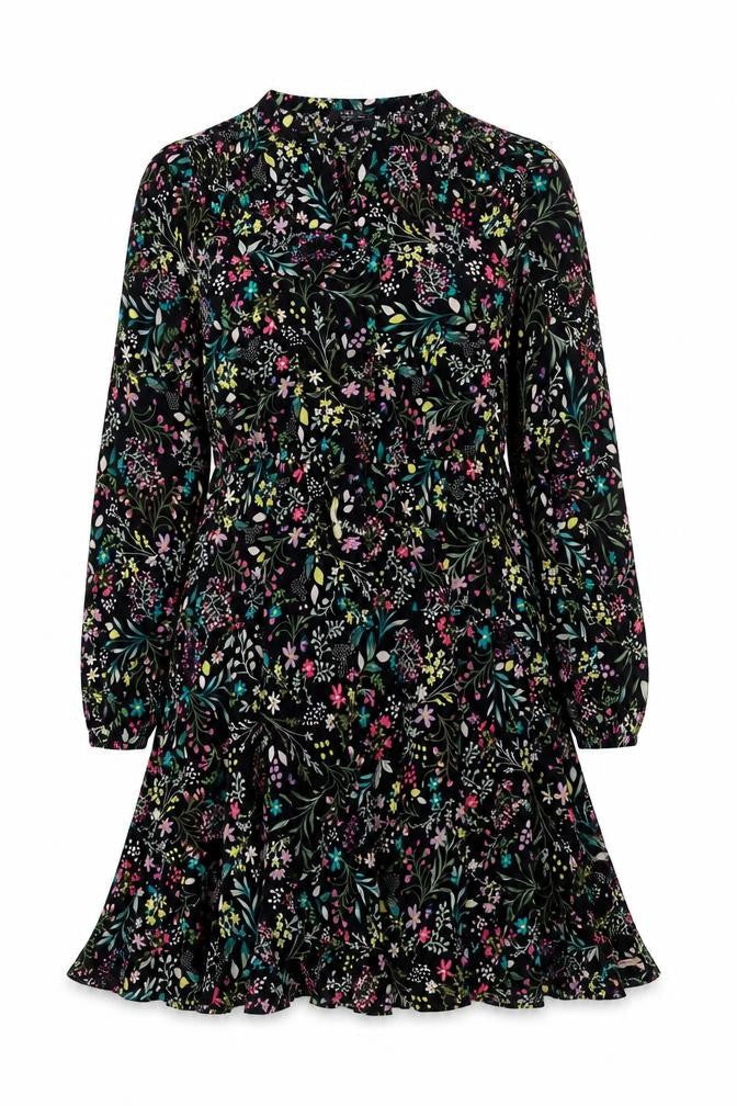 Marks and Spencer Women’s Multicoloured Floral A-Line Viscose Dress Size 10 Long