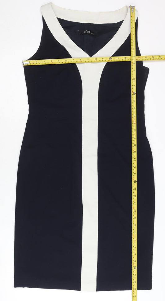 Apart Impressions Women’s Black White Sheath Dress UK 12 V-Neck