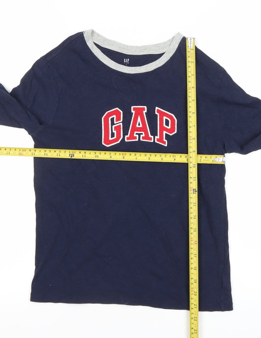 GAP Boys Blue Long Sleeve Logo T-Shirt Age 10-11 Years Cotton