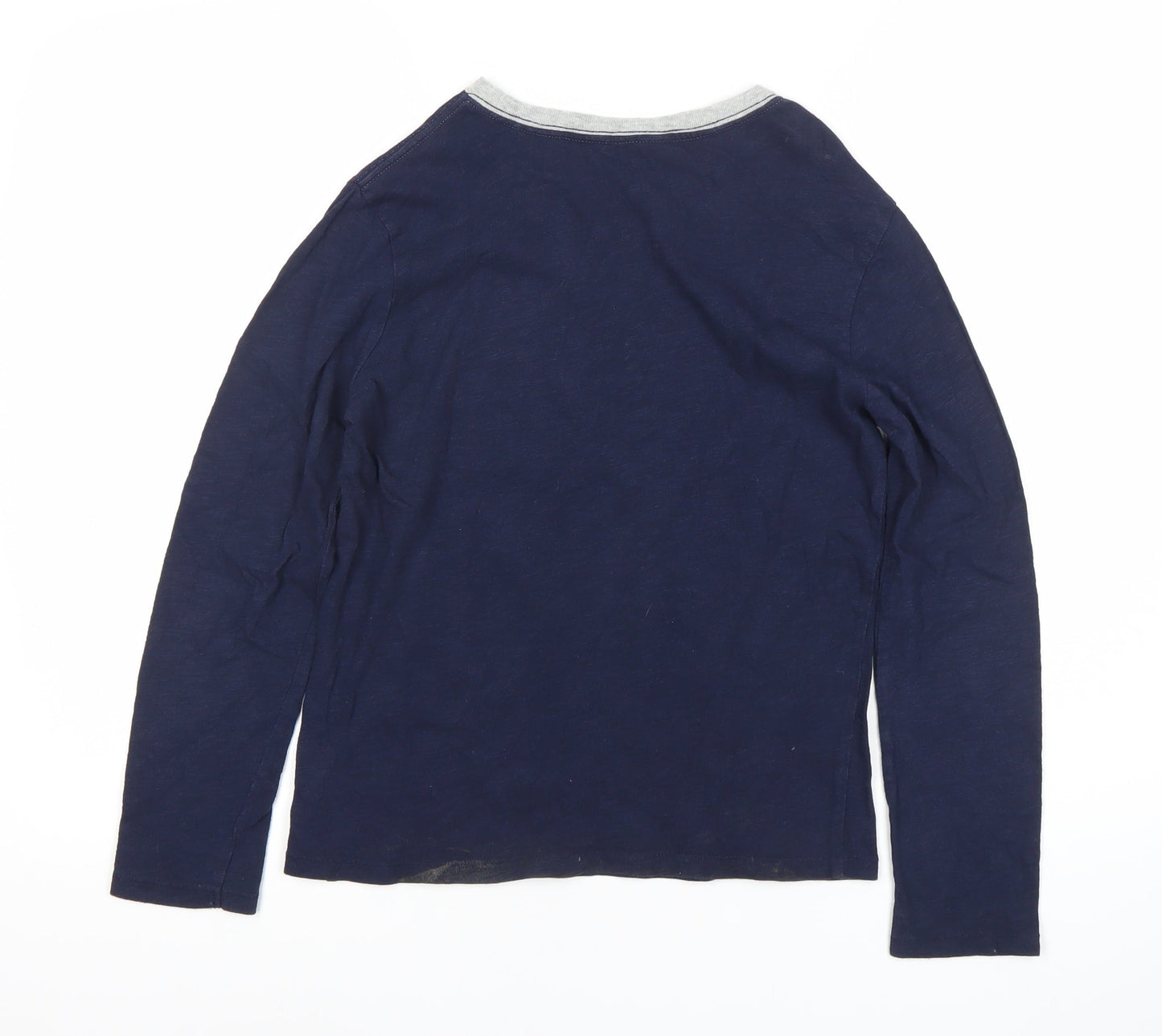 GAP Boys Blue Long Sleeve Logo T-Shirt Age 10-11 Years Cotton