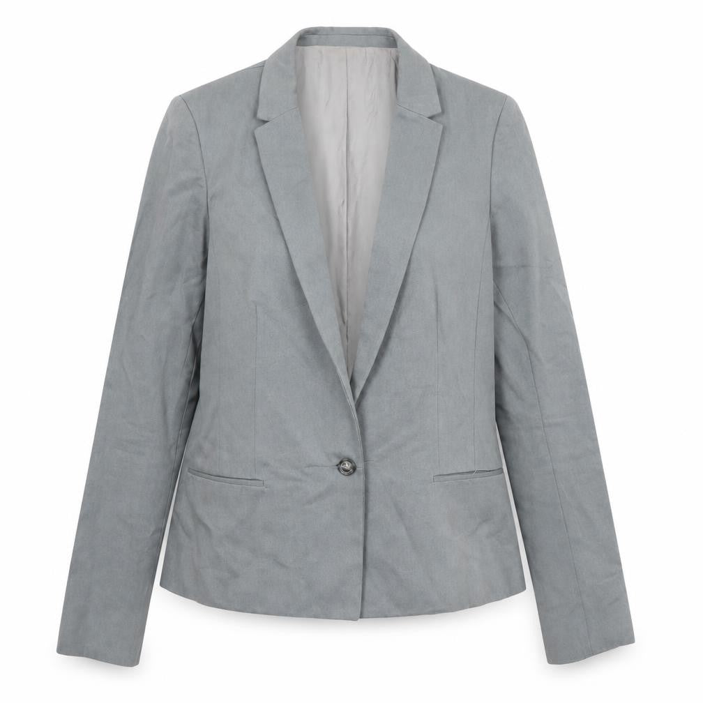 Calvin Klein Women’s Grey Wool Blazer Size 10 Tailored Work Jacket