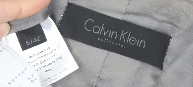 Calvin Klein Women’s Grey Wool Blazer Size 10 Tailored Work Jacket