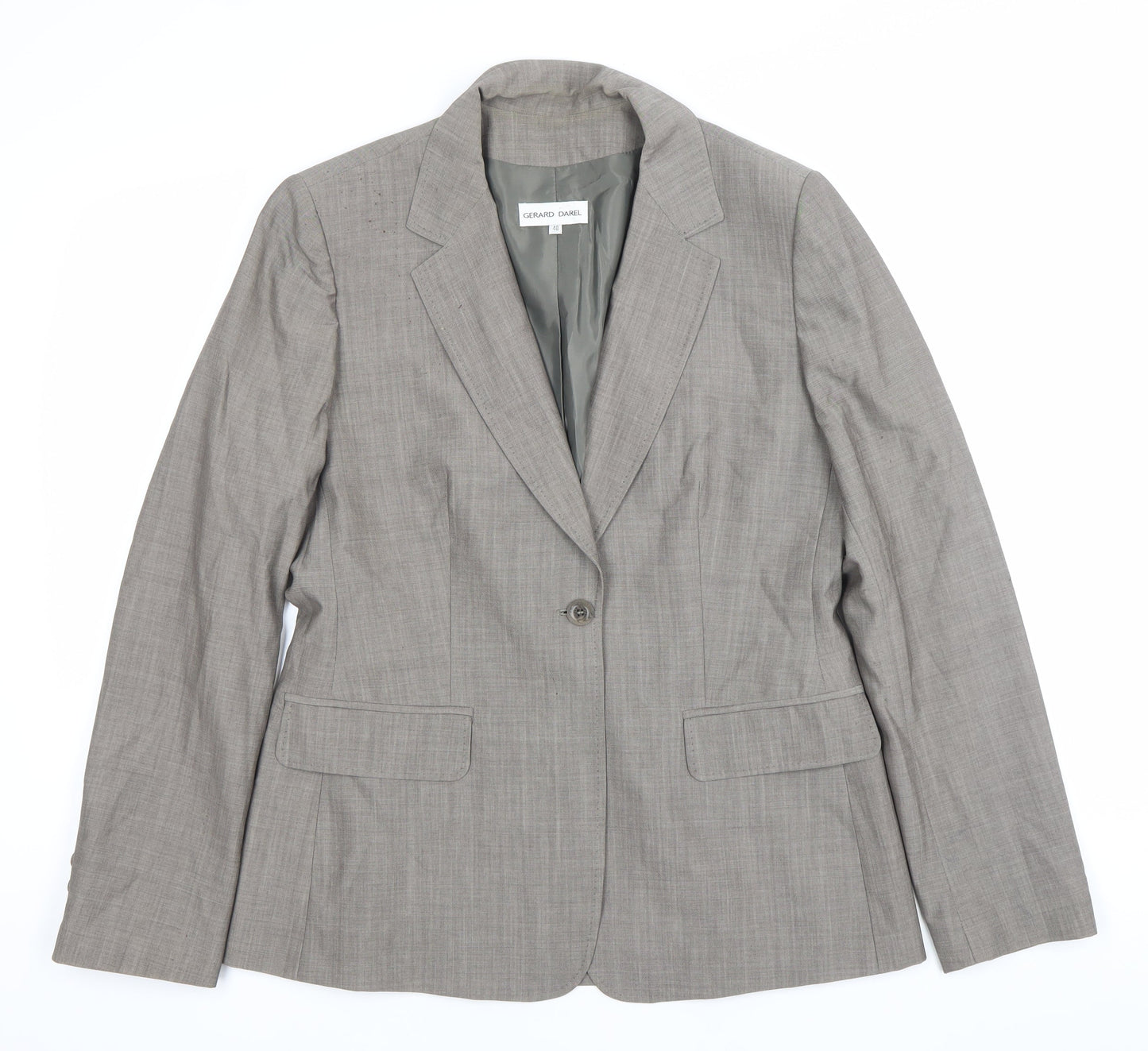 Gerard Darel Womens Grey Wool Workwear Suit Jacket Size 12