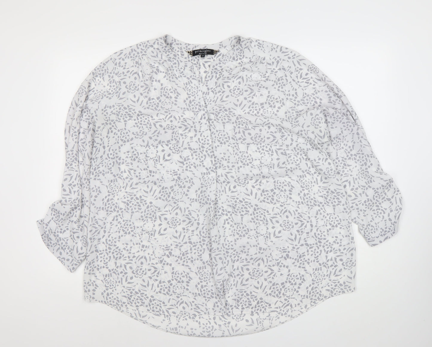 Principles by Ben de Lisi Womens White Floral Blouse Size 18