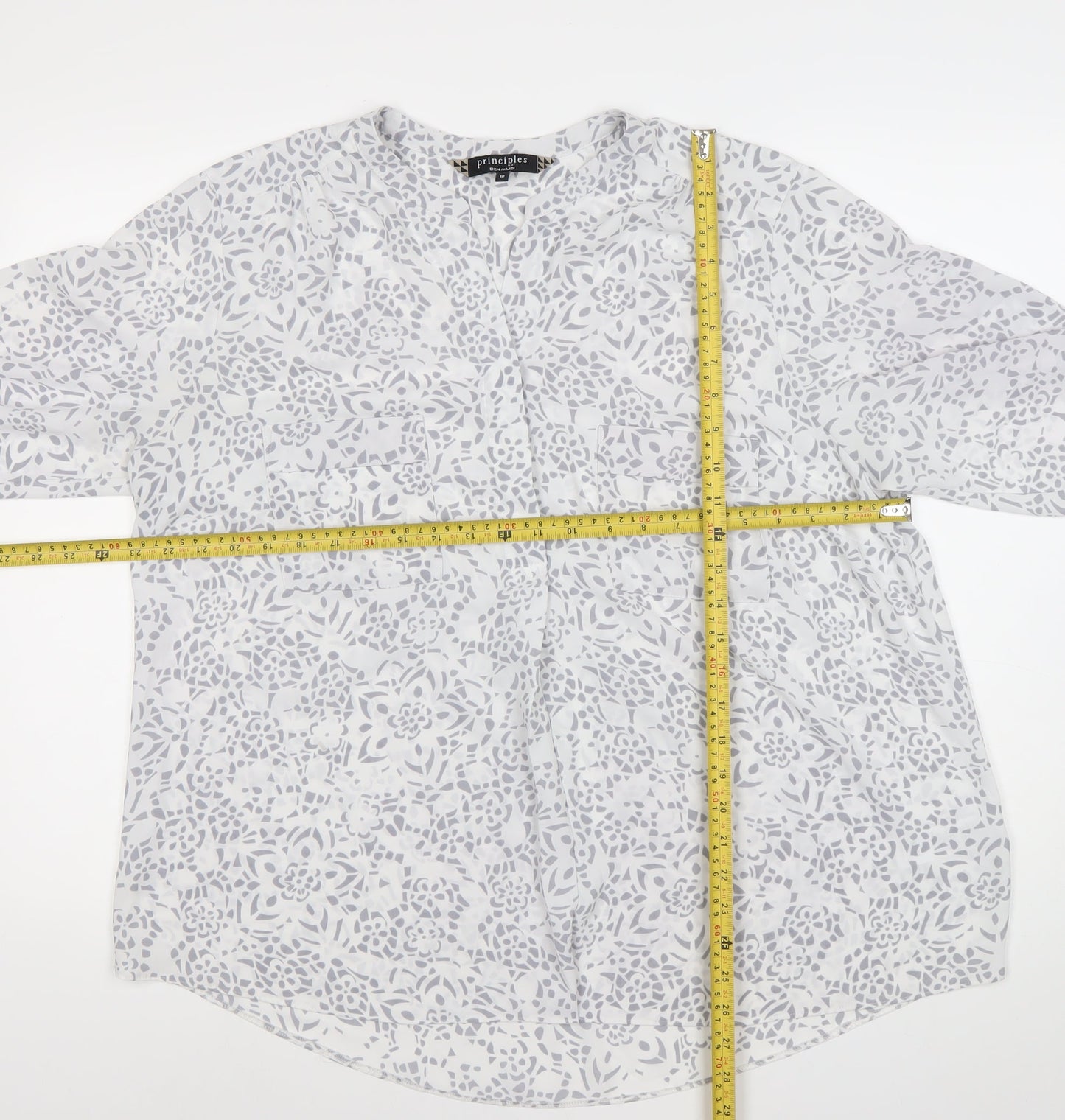 Principles by Ben de Lisi Womens White Floral Blouse Size 18