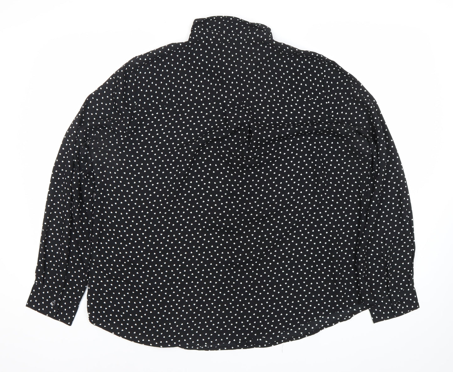 New Look Maternity Womens Black Polka Dot Button Up Shirt Size 16
