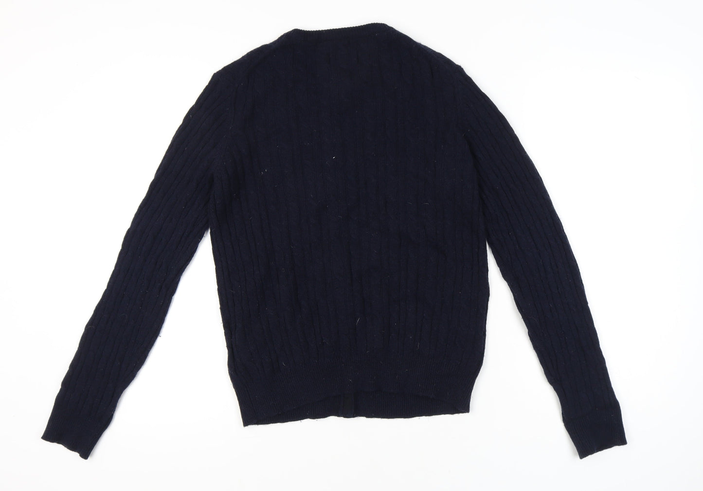 Jack Wills Women’s Blue Merino Wool Cable Knit Cardigan UK 14