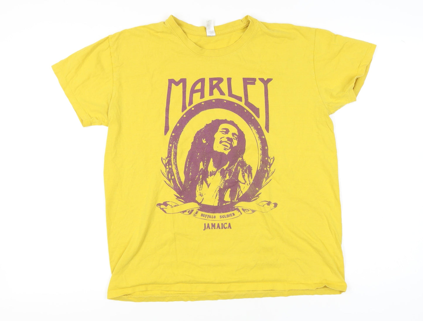 Sols Unisex Adults Yellow Graphic Music T-Shirt M Short Sleeve Cotton