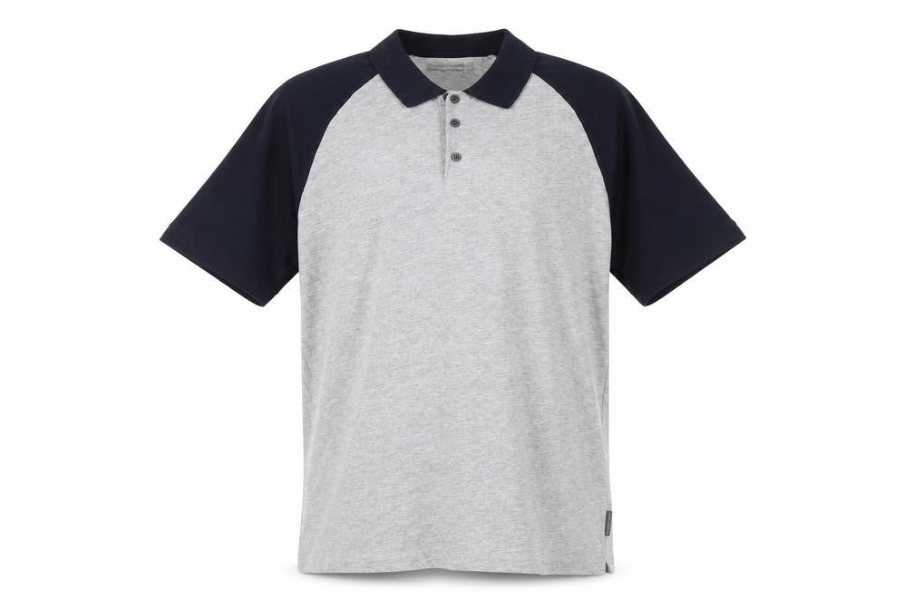 Front view of French Connection Men’s Grey Black Polo Shirt XL Cotton Blend