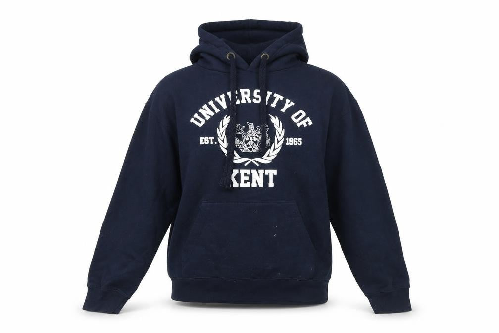 University of Kent Navy XS Hoodie Women Teens Pullover Cotton Blend