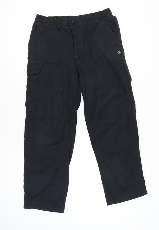 Craghoppers Mens Black Cargo Trousers S 30in Waist Travel Workwear