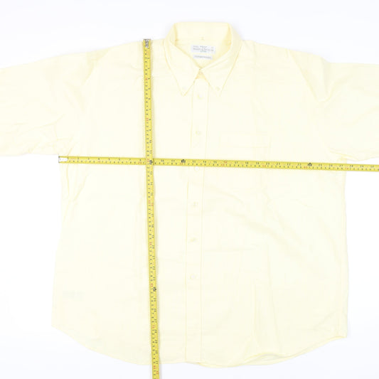 Marks and Spencer Men’s Yellow XL Button-Down Cotton Shirt