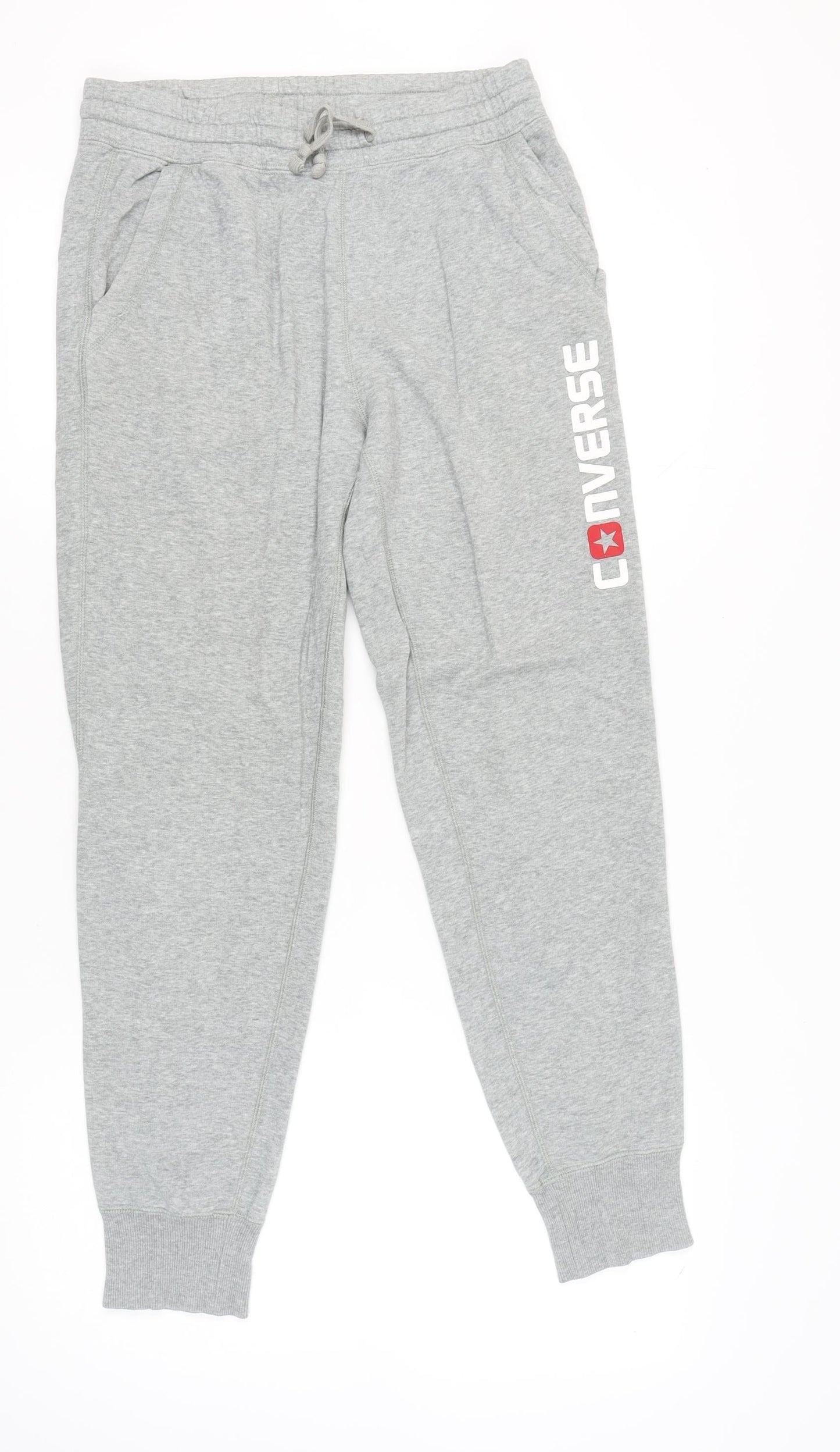 Converse Mens Grey Jogger Sweatpants S Regular Fit Casual Trousers