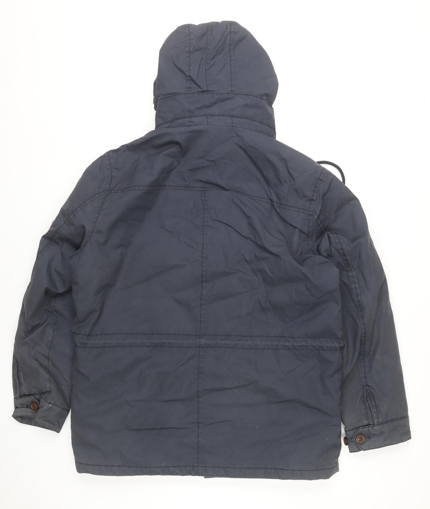 Goodsouls Men’s Blue L Parka Jacket Hooded Polyester Cotton