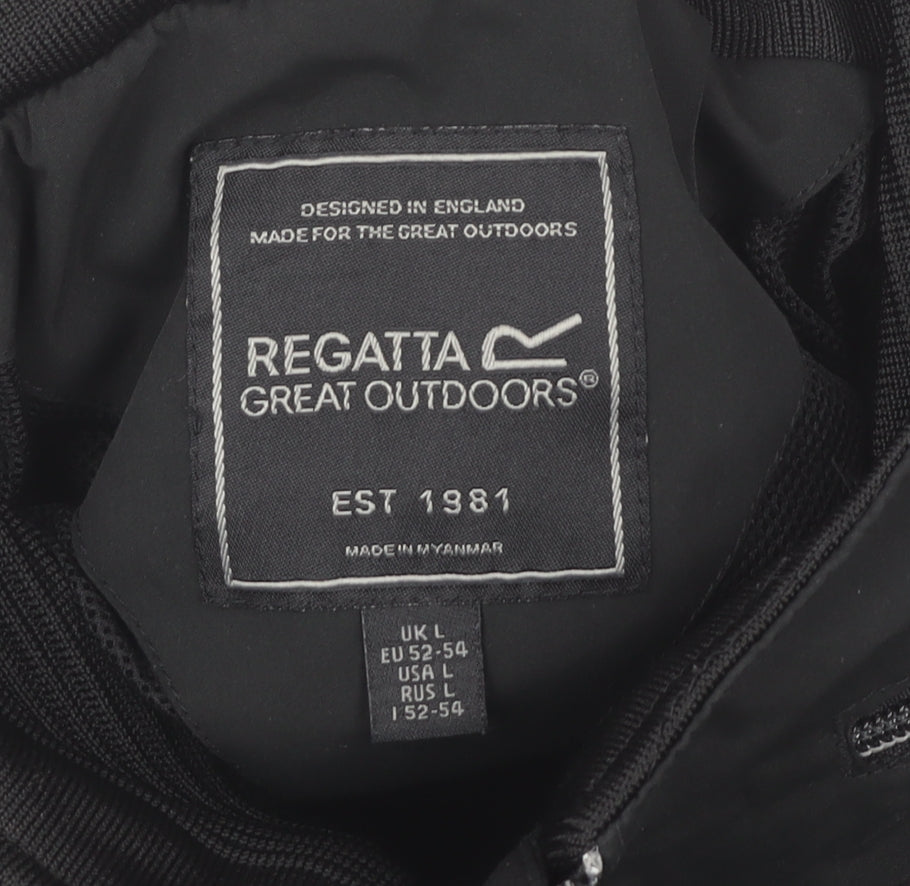 Regatta Men’s Black Bomber Jacket L Outdoor Full Zip Coat