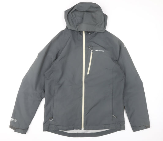 Craghoppers Mens Grey Waterproof Hooded Rain Coat Jacket M Regular