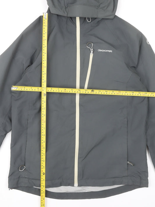 Craghoppers Mens Grey Waterproof Hooded Rain Coat Jacket M Regular