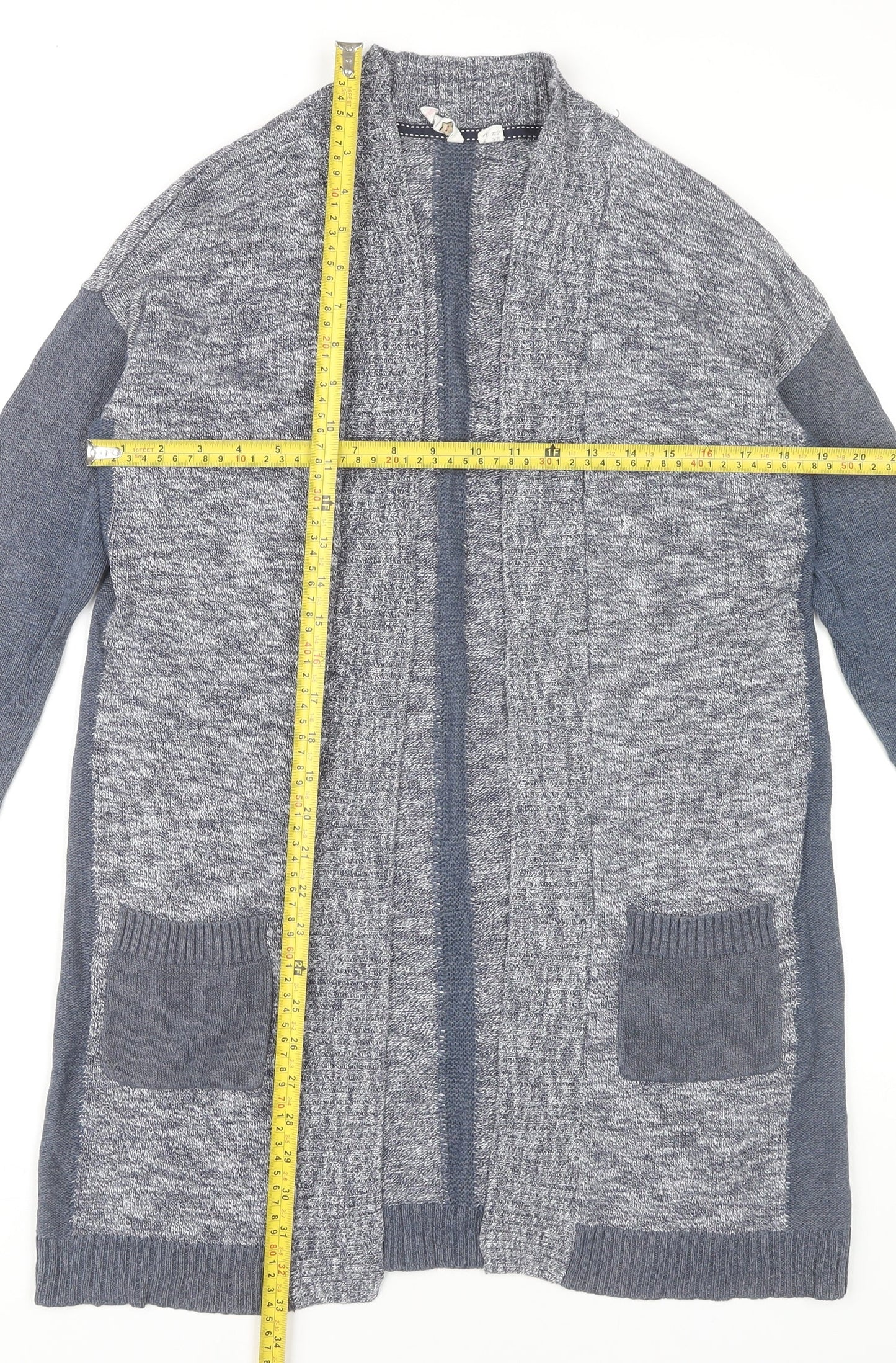 White Stuff Womens Grey Size 8 Long Sleeve Knit Cardigan with Pockets