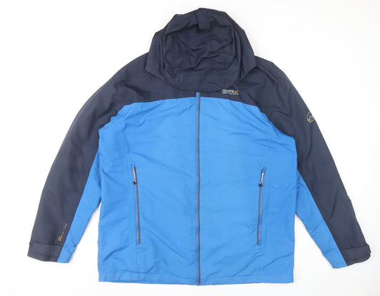 Regatta Men’s Blue XL Waterproof Hooded Rain Jacket Coat