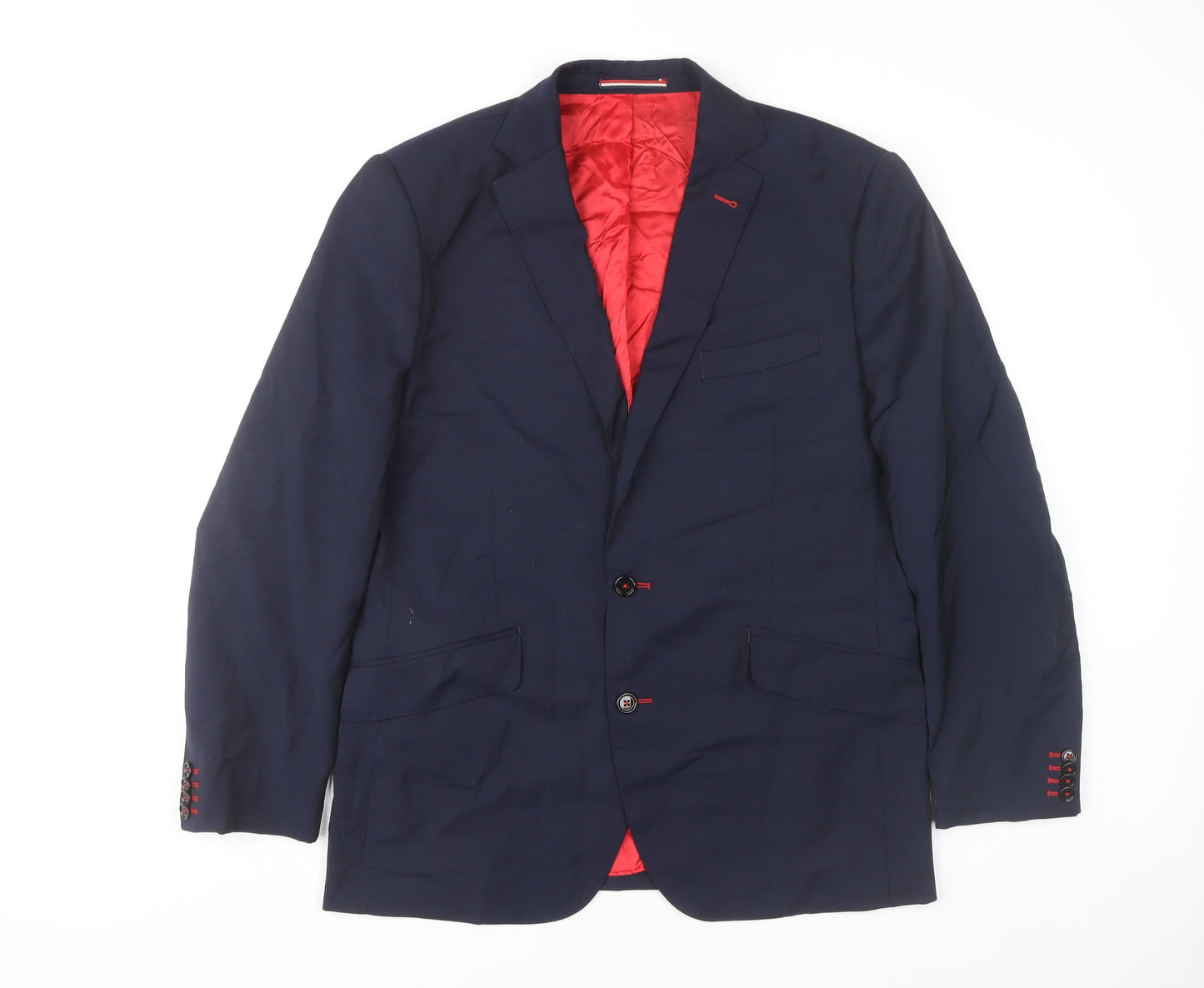 El Ganso Men's Blue Wool Slim Fit Blazer Jacket Size 42