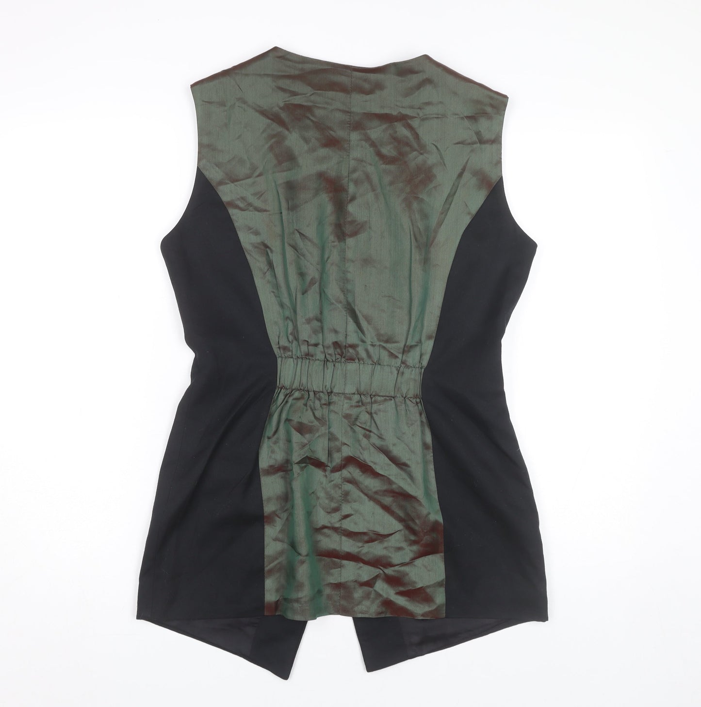 Charlotte Halton Womens Black Sleeveless Tunic Blouse Size 12 Workwear