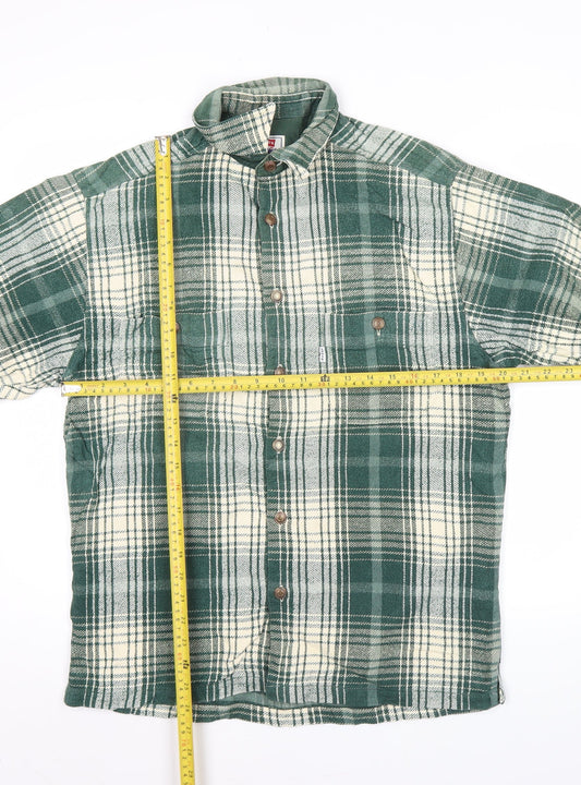 Levi's Men's Green Plaid Flannel Button-Up Shirt M Regular